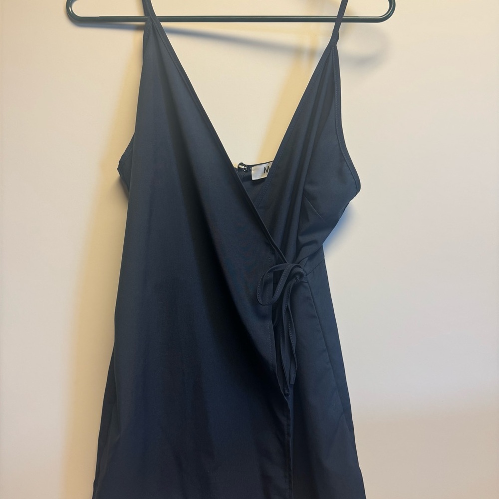 Elegant Navy Wrap Romper‎